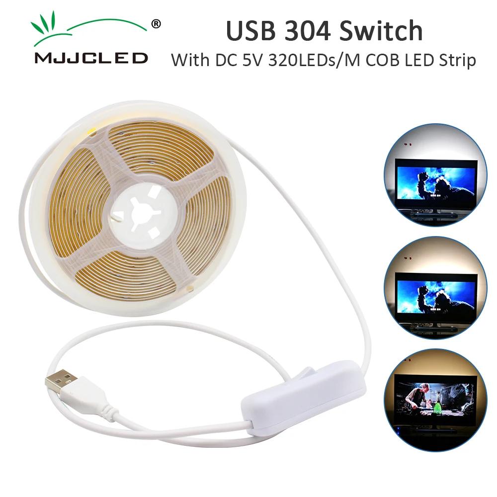 USB COB DC 5V LED Ʈ , ϰ  ߷ ȭƮ, 0.5m, 1m, 2m, 3m,  Ʈ TV , ĳ Ʒ ֹ